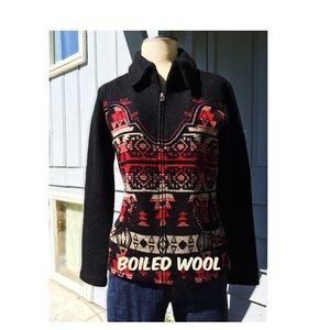COPY - NWTGS BOILED WOOL JACKET🏮 TRIBAL PRINT🏮SMA…
